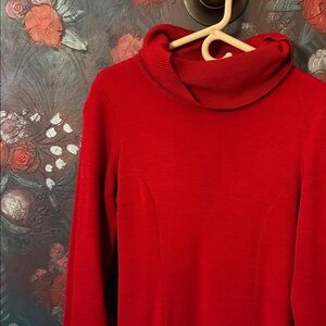 Elegant Red Long Sleeve Dress